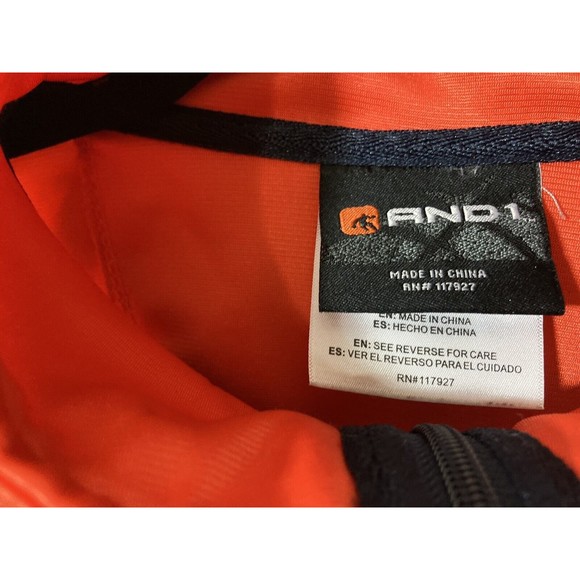 AND1 Jacket Mens Medium Orange/Navy Basketball Warm up NWOT - Picture 6 of 7